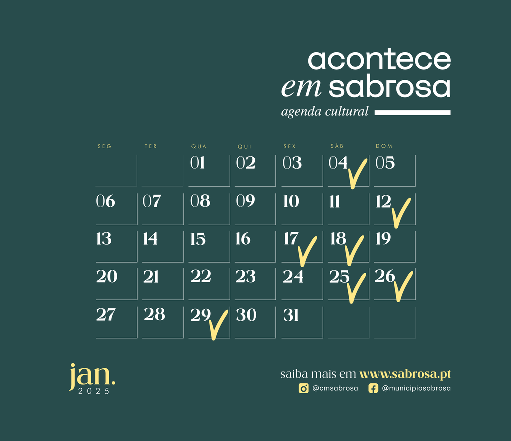 ACONTECE EM SABROSA - AGENDA CULTURAL | JAN. '25