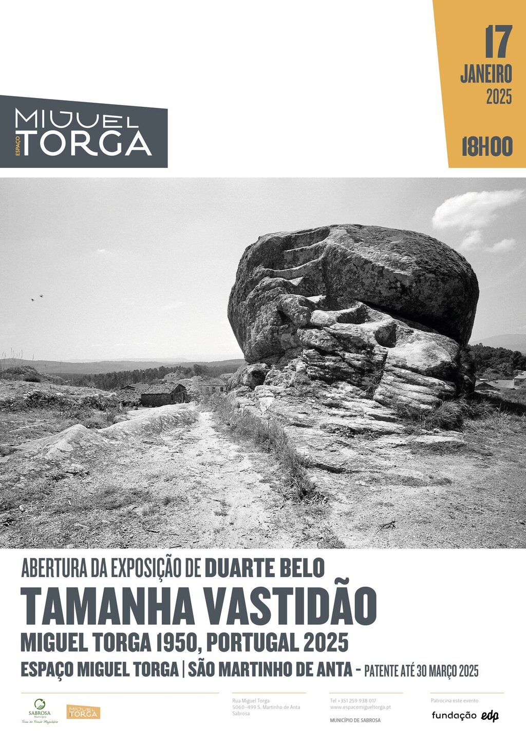 Exposição "Tamanha Vastidão - Miguel Torga 1950, Portugal 2025" de Duarte Belo