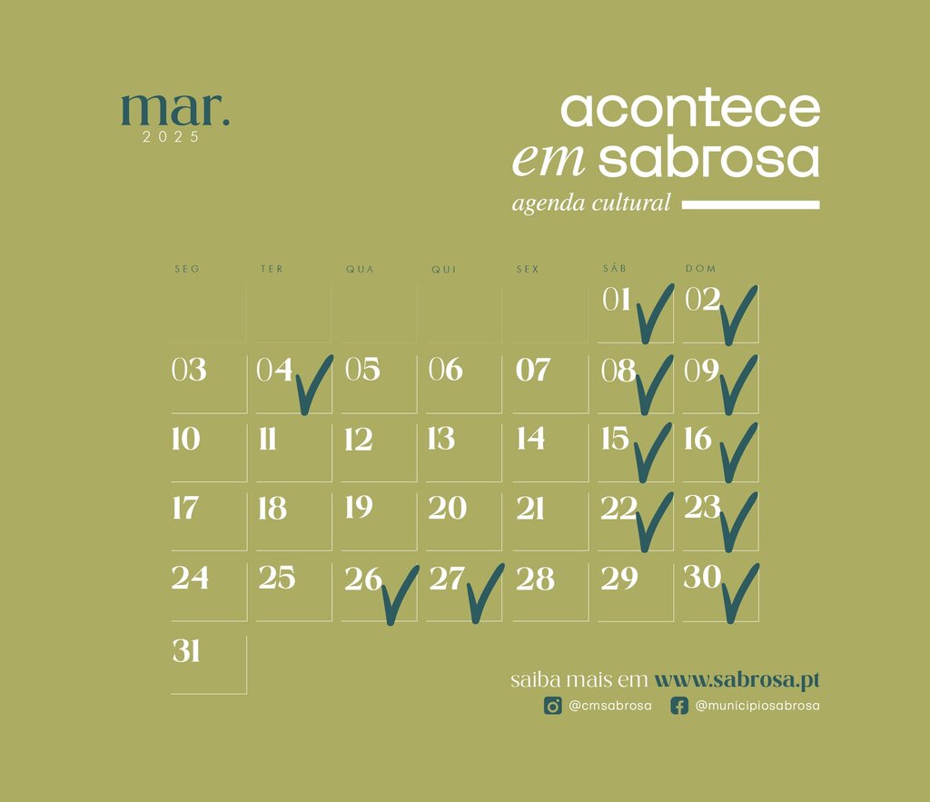 ACONTECE EM SABROSA - AGENDA CULTURAL | MAR. '25
