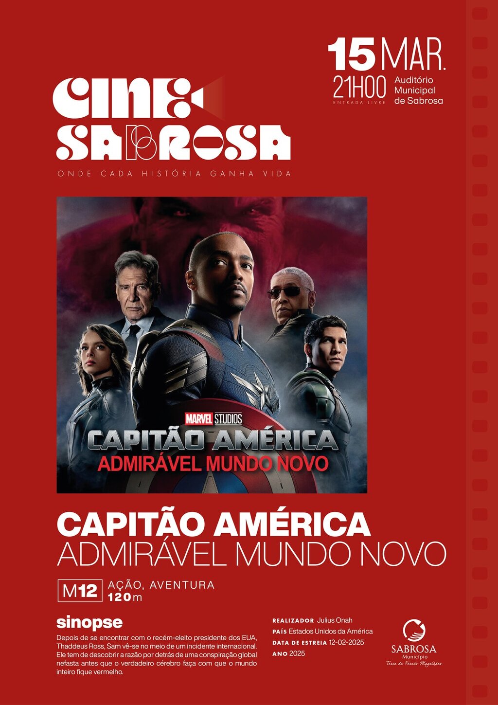 / 𝗖𝗜𝗡𝗘𝗦𝗔𝗕𝗥𝗢𝗦𝗔 / Capitão América - Admirável Mundo Novo