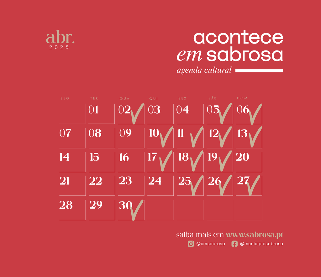 ACONTECE EM SABROSA - AGENDA CULTURAL | ABR. '25