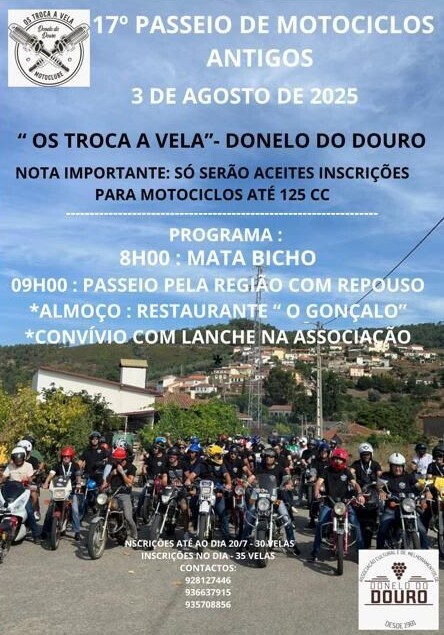 17.º Passeio de Motociclos Antigos  "Os Troca a Vela" - Donelo do Douro