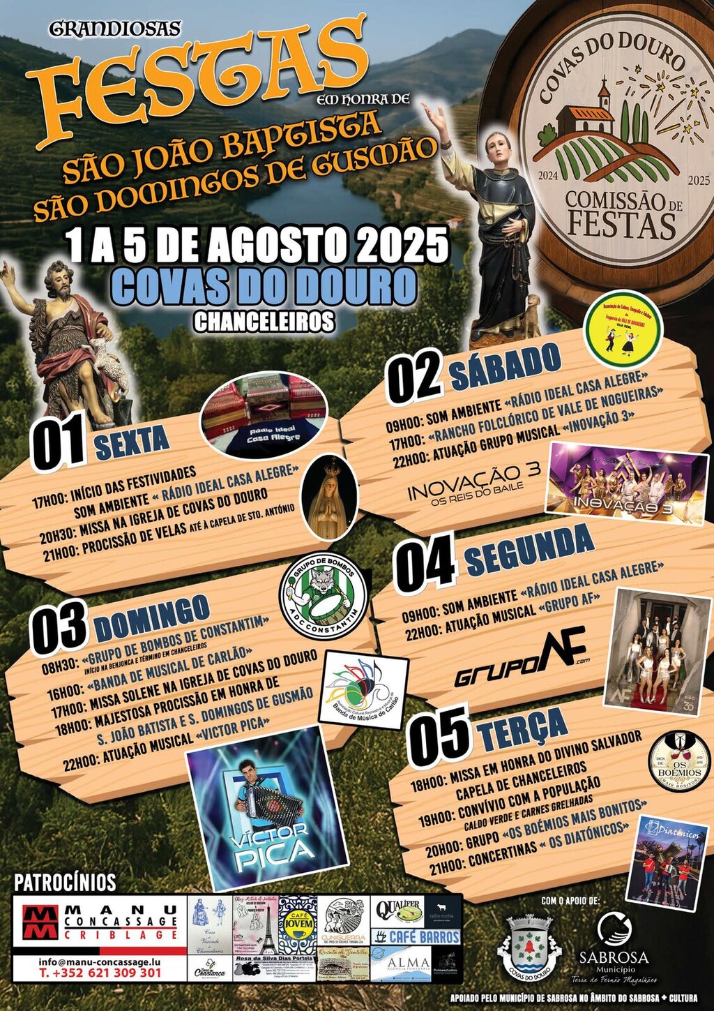 Festas de São João Baptista e São Domingos de Gusmão | Covas do Douro