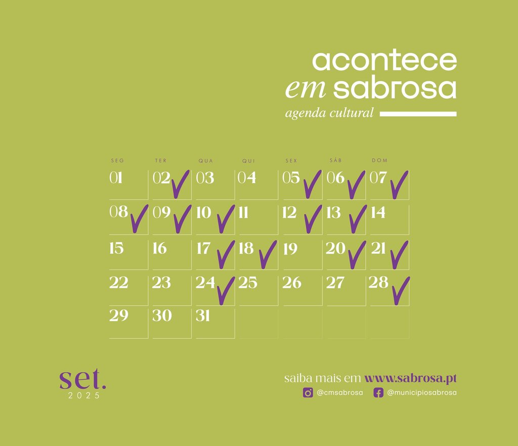 ACONTECE EM SABROSA - AGENDA CULTURAL | SET. '25
