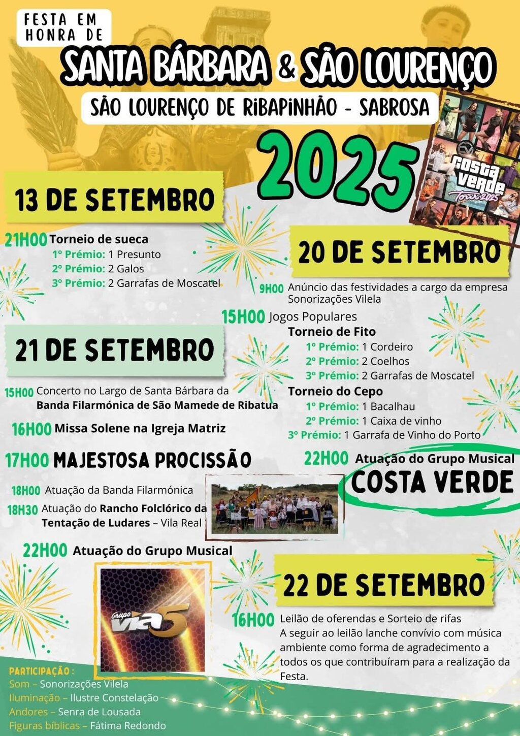 𝟮𝟬 𝗔 𝟮𝟮 𝗦𝗘𝗧𝗘𝗠𝗕𝗥𝗢 | 𝗙𝗘𝗦𝗧𝗔 𝗘𝗠 𝗛𝗢𝗡𝗥𝗔 𝗗𝗘 𝗦𝗔𝗡𝗧𝗔 𝗕𝗔𝗥𝗕𝗔́𝗥𝗔 & 𝗦𝗔̃𝗢 𝗟𝗢𝗨𝗥𝗘𝗡𝗖̧𝗢