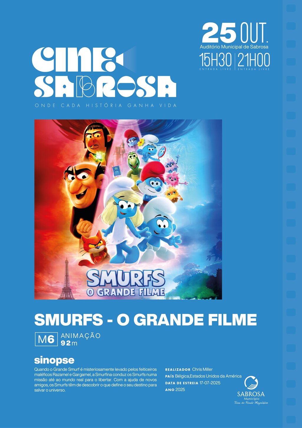 / 𝗖𝗜𝗡𝗘𝗦𝗔𝗕𝗥𝗢𝗦𝗔 / SMURFS - O GRANDE FILME
